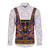 Norwegian Female Bunad Long Sleeve Button Shirt with Rosemaling Folk Art Navy Color - Wonder Print Shop