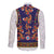 Norwegian Female Bunad Long Sleeve Button Shirt with Rosemaling Folk Art Navy Color - Wonder Print Shop