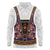 Norwegian Female Bunad Long Sleeve Polo Shirt with Rosemaling Folk Art Navy Color - Wonder Print Shop