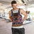 Norwegian Female Bunad Men Tank Top with Rosemaling Folk Art Navy Color - Wonder Print Shop