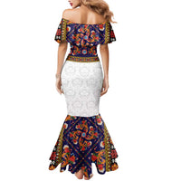 Norwegian Female Bunad Mermaid Dress with Rosemaling Folk Art Navy Color - Wonder Print Shop