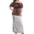 Norwegian Female Bunad Off Shoulder Maxi Dress with Rosemaling Folk Art Navy Color - Wonder Print Shop