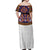 Norwegian Female Bunad Off Shoulder Maxi Dress with Rosemaling Folk Art Navy Color - Wonder Print Shop