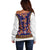 Norwegian Female Bunad Off Shoulder Sweater with Rosemaling Folk Art Navy Color - Wonder Print Shop