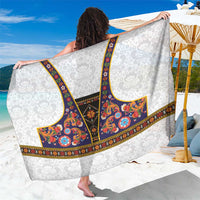 Norwegian Female Bunad Sarong with Rosemaling Folk Art Navy Color - Wonder Print Shop