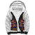 Norwegian Female Bunad Sherpa Hoodie with Rosemaling Folk Art Navy Color - Wonder Print Shop