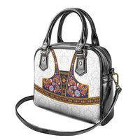 Norwegian Female Bunad Shoulder Handbag with Rosemaling Folk Art Navy Color - Wonder Print Shop