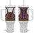 Norwegian Female Bunad Tumbler With Handle with Rosemaling Folk Art Navy Color - Wonder Print Shop