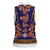 Norwegian Female Bunad Women Sleeveless Polo Shirt with Rosemaling Folk Art Navy Color - Wonder Print Shop