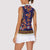 Norwegian Female Bunad Women Sleeveless Polo Shirt with Rosemaling Folk Art Navy Color - Wonder Print Shop