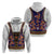 Norwegian Female Bunad Zip Hoodie with Rosemaling Folk Art Navy Color - Wonder Print Shop