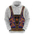 Norwegian Female Bunad Zip Hoodie with Rosemaling Folk Art Navy Color - Wonder Print Shop