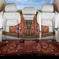 Norwegian Female Bunad Back Car Seat Cover with Rosemaling Folk Art Red Color - Wonder Print Shop