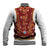 Norwegian Female Bunad Baseball Jacket with Rosemaling Folk Art Red Color - Wonder Print Shop