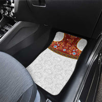 Norwegian Female Bunad Car Mats with Rosemaling Folk Art Red Color - Wonder Print Shop
