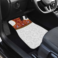 Norwegian Female Bunad Car Mats with Rosemaling Folk Art Red Color - Wonder Print Shop