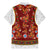 Norwegian Female Bunad Family Matching Mermaid Dress and Hawaiian Shirt with Rosemaling Folk Art Red Color - Wonder Print Shop