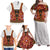 Norwegian Female Bunad Family Matching Off Shoulder Maxi Dress and Hawaiian Shirt with Rosemaling Folk Art Red Color - Wonder Print Shop