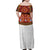 Norwegian Female Bunad Family Matching Off Shoulder Maxi Dress and Hawaiian Shirt with Rosemaling Folk Art Red Color - Wonder Print Shop
