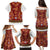Norwegian Female Bunad Family Matching Puletasi and Hawaiian Shirt with Rosemaling Folk Art Red Color - Wonder Print Shop