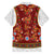 Norwegian Female Bunad Family Matching Short Sleeve Bodycon Dress and Hawaiian Shirt with Rosemaling Folk Art Red Color - Wonder Print Shop