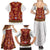 Norwegian Female Bunad Family Matching Summer Maxi Dress and Hawaiian Shirt with Rosemaling Folk Art Red Color - Wonder Print Shop