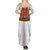 Norwegian Female Bunad Family Matching Summer Maxi Dress and Hawaiian Shirt with Rosemaling Folk Art Red Color - Wonder Print Shop