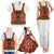 Norwegian Female Bunad Family Matching Tank Maxi Dress and Hawaiian Shirt with Rosemaling Folk Art Red Color - Wonder Print Shop