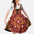 Norwegian Female Bunad Kid Short Sleeve Dress with Rosemaling Folk Art Red Color - Wonder Print Shop