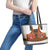 Norwegian Female Bunad Leather Tote Bag with Rosemaling Folk Art Red Color - Wonder Print Shop
