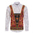 Norwegian Female Bunad Long Sleeve Button Shirt with Rosemaling Folk Art Red Color - Wonder Print Shop