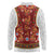 Norwegian Female Bunad Long Sleeve Polo Shirt with Rosemaling Folk Art Red Color - Wonder Print Shop