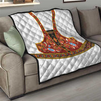 Norwegian Female Bunad Quilt with Rosemaling Folk Art Red Color - Wonder Print Shop