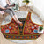 Norwegian Female Bunad Round Carpet with Rosemaling Folk Art Red Color - Wonder Print Shop