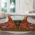 Norwegian Female Bunad Round Carpet with Rosemaling Folk Art Red Color - Wonder Print Shop