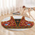 Norwegian Female Bunad Round Carpet with Rosemaling Folk Art Red Color - Wonder Print Shop