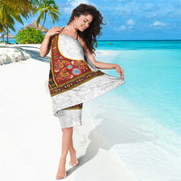 Norwegian Female Bunad Sarong with Rosemaling Folk Art Red Color - Wonder Print Shop