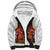 Norwegian Female Bunad Sherpa Hoodie with Rosemaling Folk Art Red Color - Wonder Print Shop