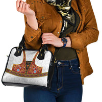 Norwegian Female Bunad Shoulder Handbag with Rosemaling Folk Art Red Color - Wonder Print Shop