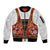 Norwegian Female Bunad Sleeve Zip Bomber Jacket with Rosemaling Folk Art Red Color - Wonder Print Shop