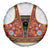 Norwegian Female Bunad Spare Tire Cover with Rosemaling Folk Art Red Color - Wonder Print Shop