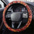 Norwegian Female Bunad Steering Wheel Cover with Rosemaling Folk Art Red Color - Wonder Print Shop