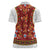 Norwegian Female Bunad Women Polo Shirt with Rosemaling Folk Art Red Color - Wonder Print Shop