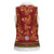 Norwegian Female Bunad Women Sleeveless Polo Shirt with Rosemaling Folk Art Red Color - Wonder Print Shop