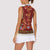 Norwegian Female Bunad Women Sleeveless Polo Shirt with Rosemaling Folk Art Red Color - Wonder Print Shop
