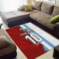 Half Argentina and Half Spain Football Area Rug Grunge Style - Wonder Print Shop