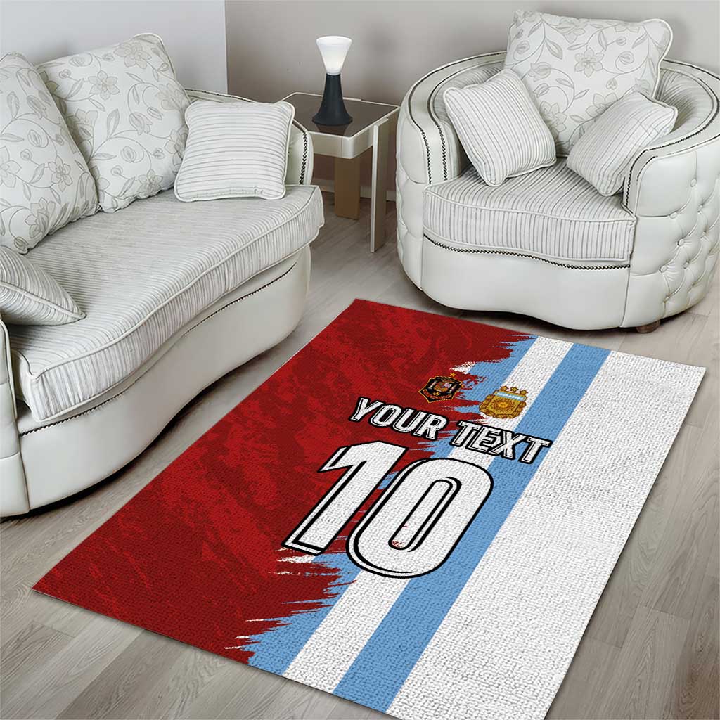 Half Argentina and Half Spain Football Area Rug Grunge Style - Wonder Print Shop