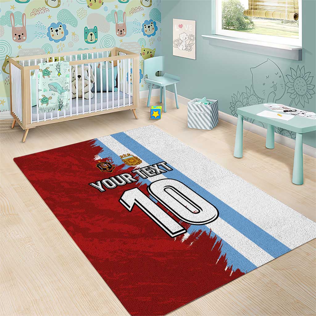 Half Argentina and Half Spain Football Area Rug Grunge Style - Wonder Print Shop