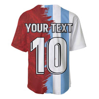 Half Argentina and Half Spain Football Baseball Jersey Grunge Style - Wonder Print Shop