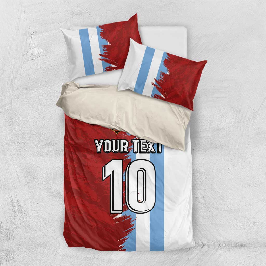 Half Argentina and Half Spain Football Bedding Set Grunge Style - Wonder Print Shop